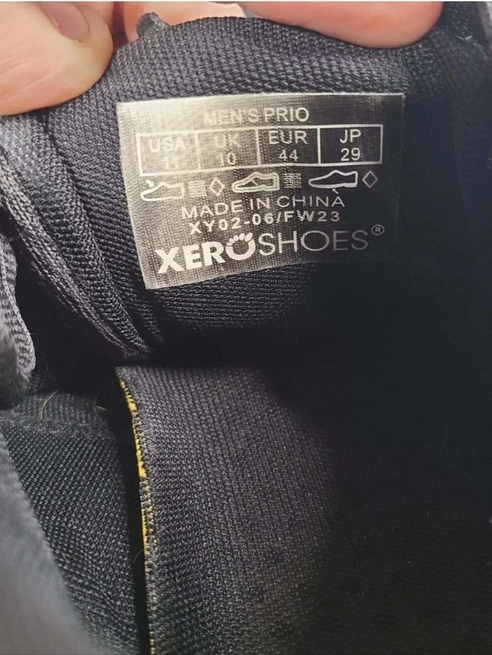 Xero Shoes Mens Prio Barefoot Running Sneaker Sz 11 Minimalist Athletic Black